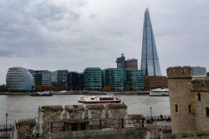 Skyline on river Thames