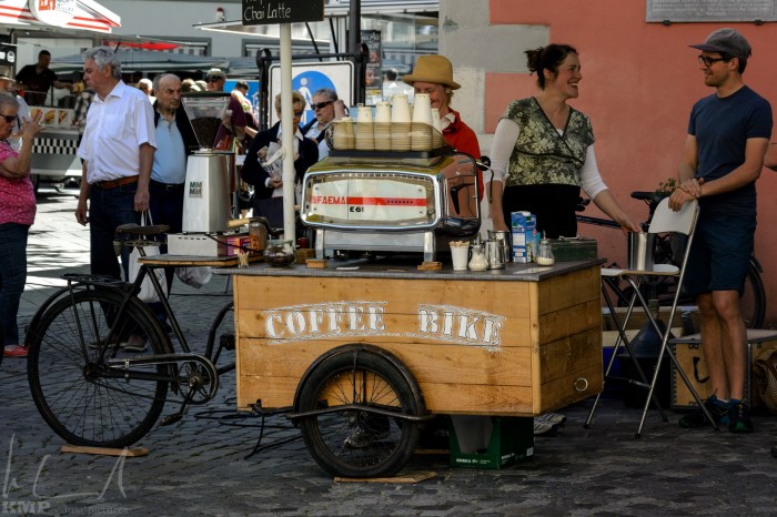 Coffee Bike auf dem Wochenmarkt
