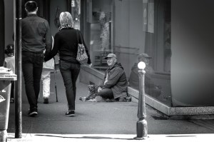 Bettler in der Altstadt