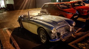 Ein Austin-Healey Oldtimer - nicht wirklich geeignet für die Westfjorde